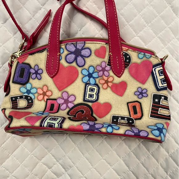 Dooney & Bourke Flower Varsity Ruby Satchel NWOT - Picture 3 of 9